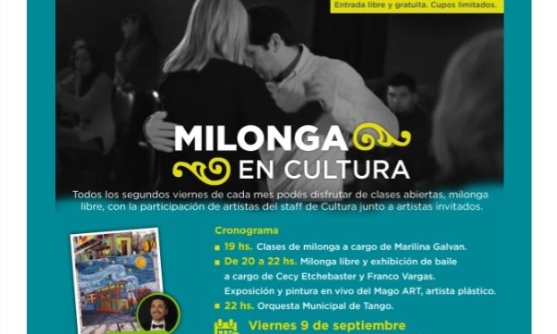 Florencio Varela: Viernes de milonga en la Casa de la Cultura con artistas locales