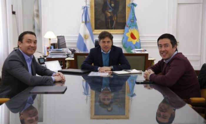 F. Varela: El intendente Andrés Watson junto al gobernador Axel Kicillof