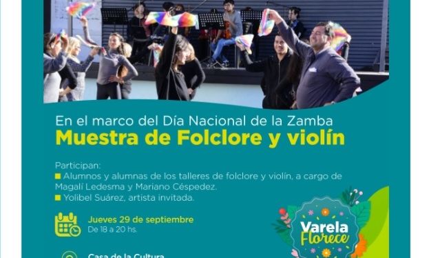 F. Varela: Muestra de los talleres de Folklore y Violín en la Casa de la Cultura