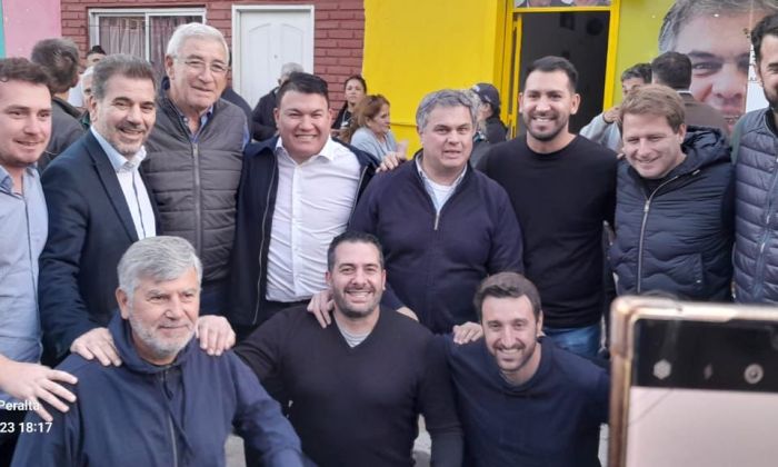 San Martín - Santiago Medrano inauguró su local partidario, acompañado por Cristian Ritondo y el concejal varelense Diego Giménez