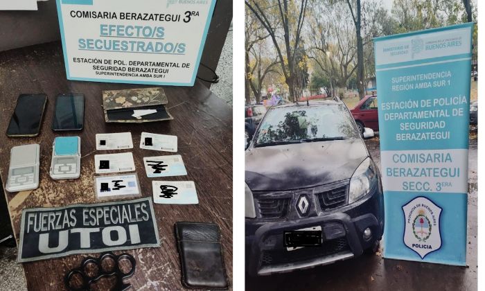 Berazategui – Dos aprehendidos por  robo automotor, uno de ellos personal policial en disponibilidad