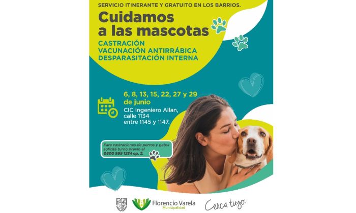 F. Varela – Mascotas: Servicio gratuito de vacunación, castración y desparasitación