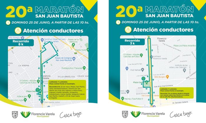 F. Varela –  25 de junio – 20ª Maratón – Atención conductores