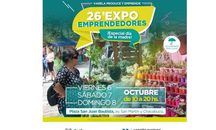 Florencio Varela – 26ª Expo emprendedores 6-7-8 de octubre en Plaza San Juan Bautista