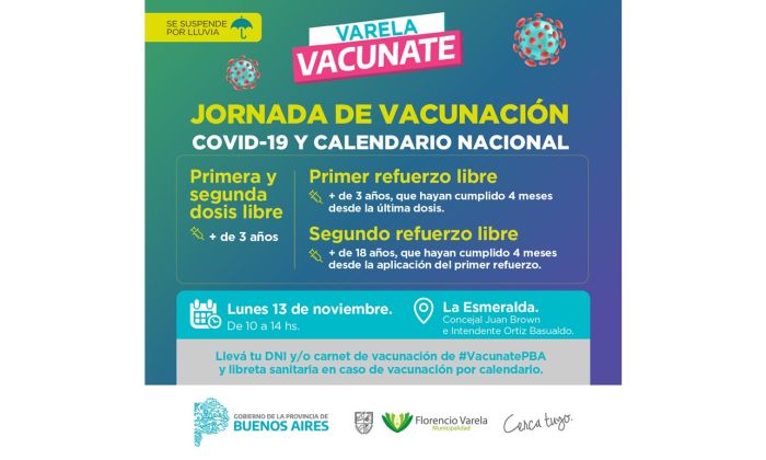 Florencio Varela – Jornada de vacunación en Barrio La Esmeralda