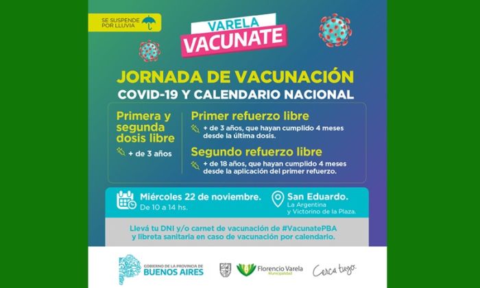 Florencio Varela – Jornada de vacunación en San Eduardo