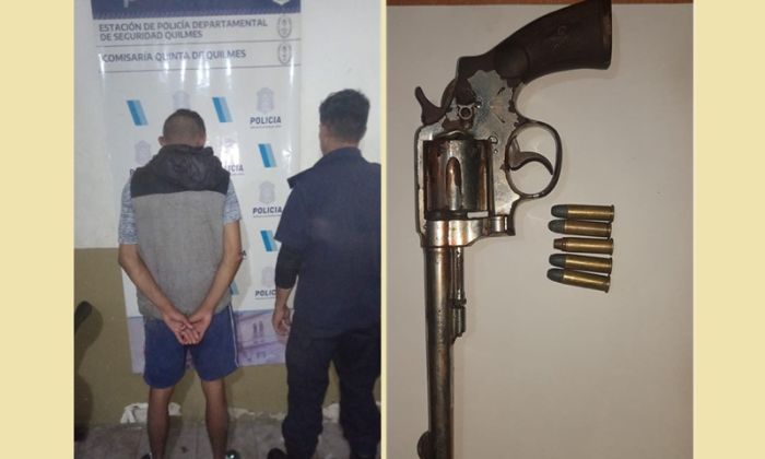 Quilmes – Un joven fue sorprendido por la policía cuando asaltaba a un vecino