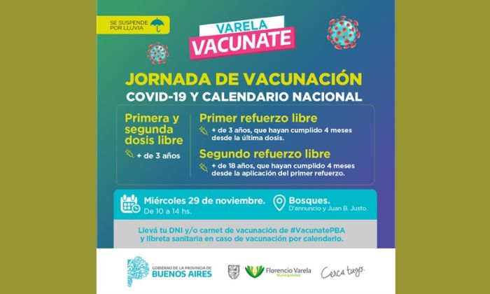 Florencio Varela – Jornada de vacunación en Bosques