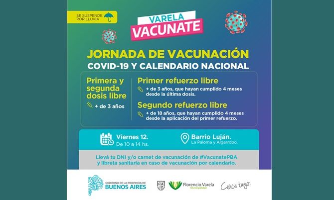 Florencio Varela – Jornada de vacunación en Barrio Luján