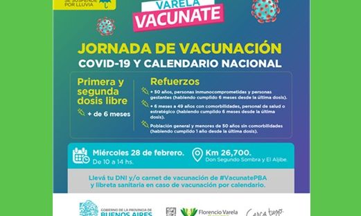 Florencio Varela – Jornada de vacunación gratuita en KM 26700