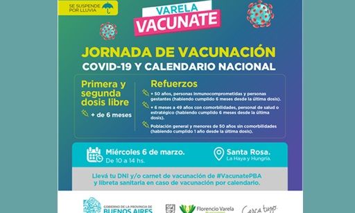 Florencio Varela – Jornada de vacunación en Santa Rosa