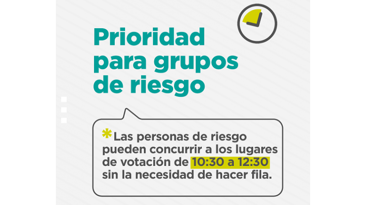 Prioridad para electores y electoras en grupos de riesgo