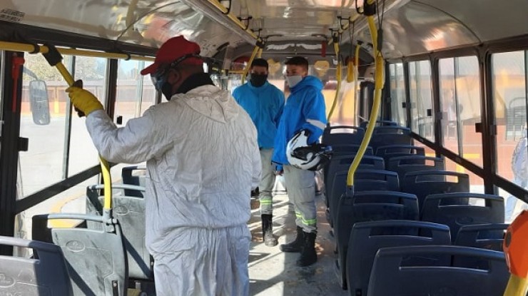 El Municipio inspecciona desinfección en colectivos