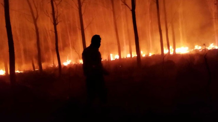 Incendio sin control en Ezeiza