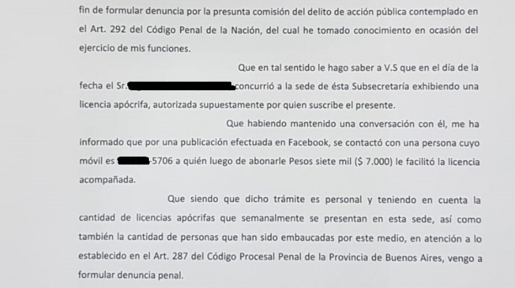 Fcio. Varela: licencias de conducir apócrifas